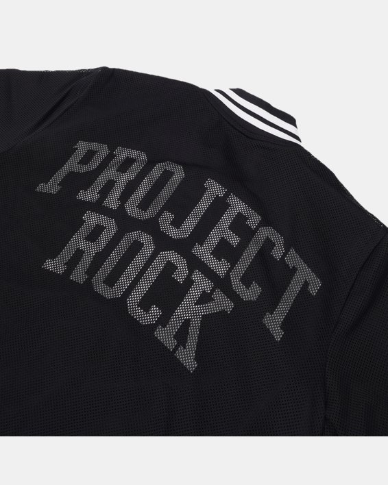 Men's Project Rock Mesh Varsity Jacket in Black image number 10